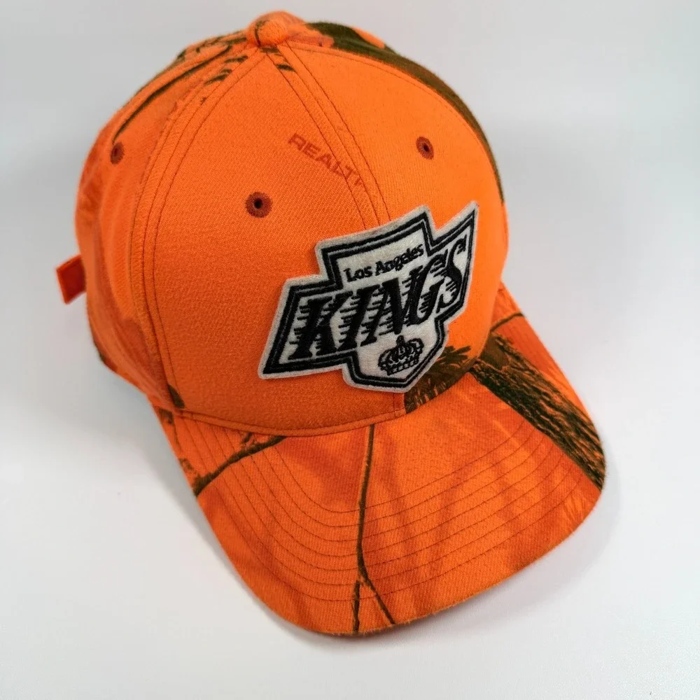 Los Angeles Kings '47 Vintage Hockey Hat Blaze Orange Camo Realtree Strapback